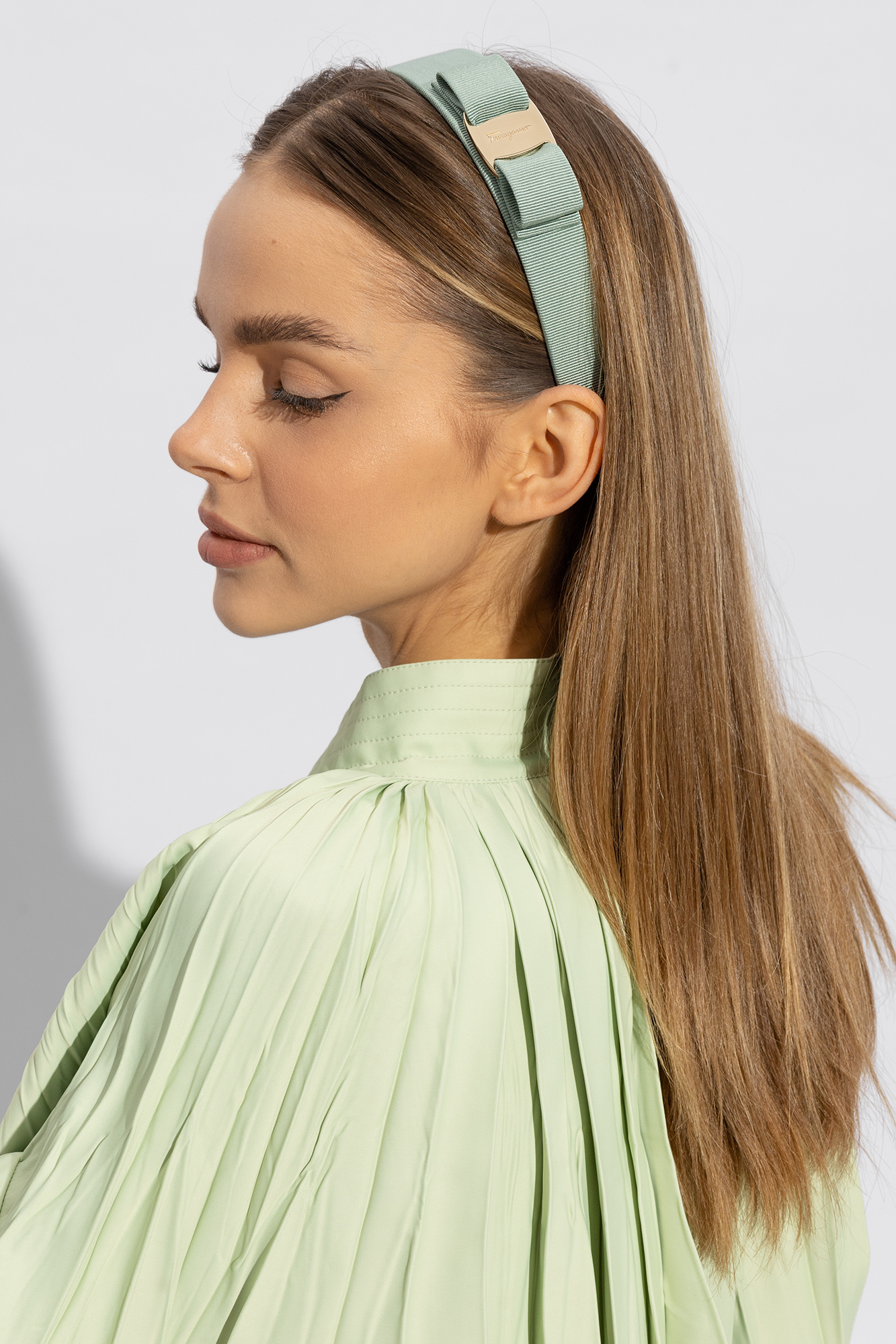 Green Ribbed headband FERRAGAMO - SchaferandweinerShops Japan